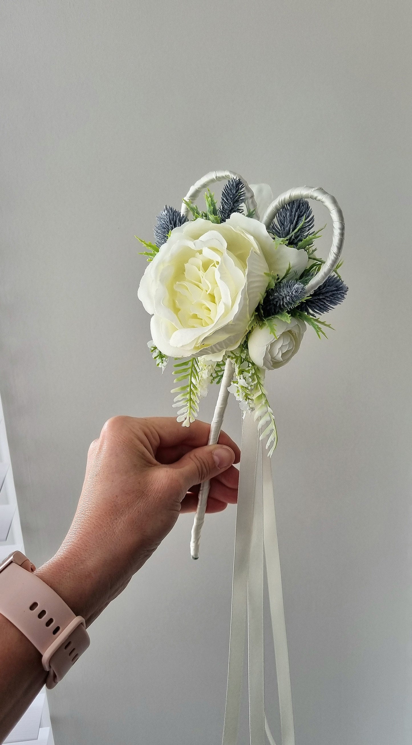 Roses & thistles flowergirl wand