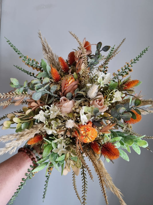Autumn shades silk wedding flowers, bridal bouquet, artificial wedding flowers, bridal flowers