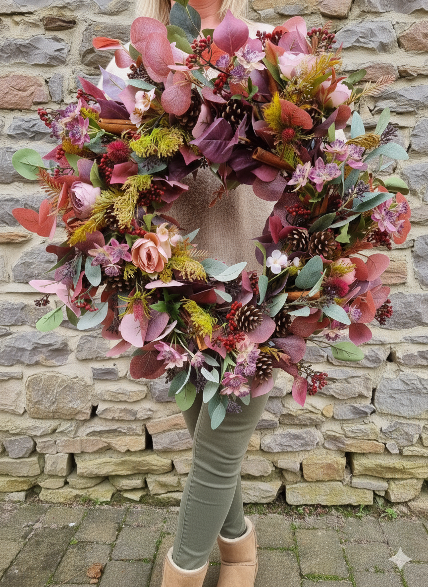 Artificial Christmas/Winter wreath