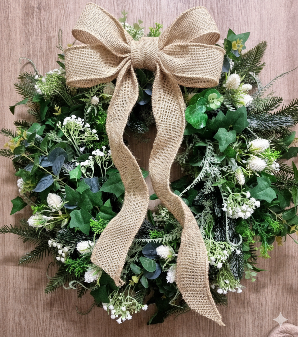Lush greenery festive faux wreath
