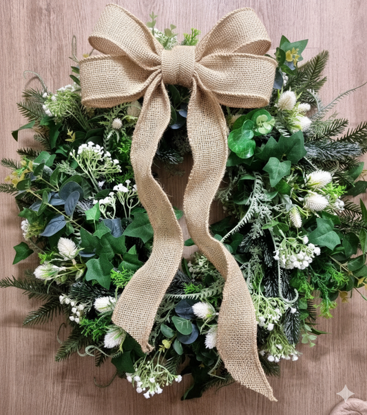 Lush greenery festive faux wreath
