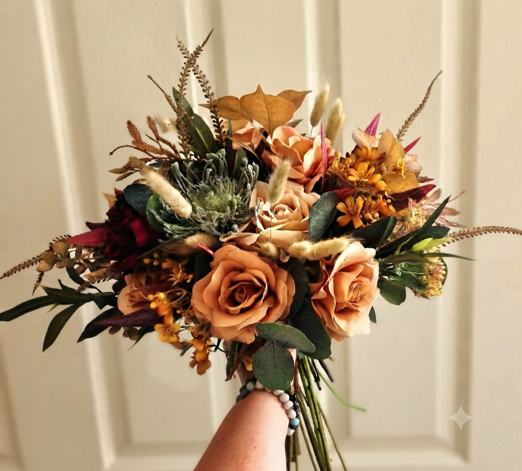 Autumn artificial bridal bouquet