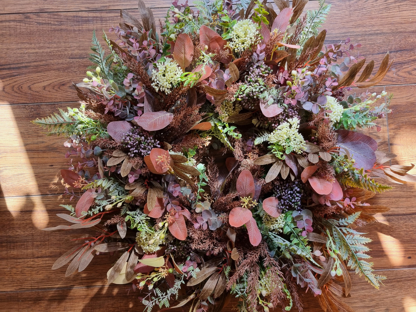 XL faux autumn wreath ~ hedgerow