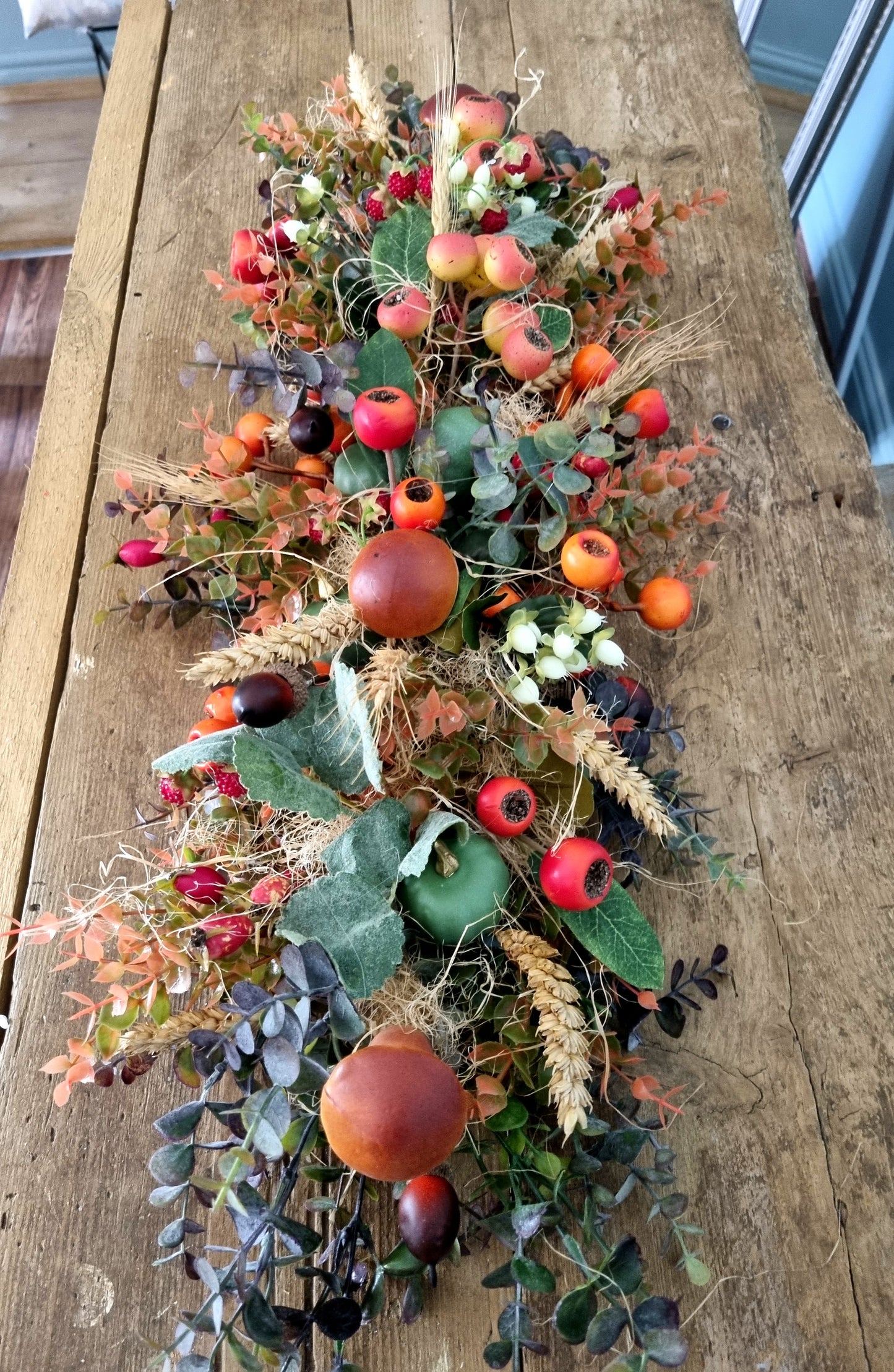 Autumn faux table garland