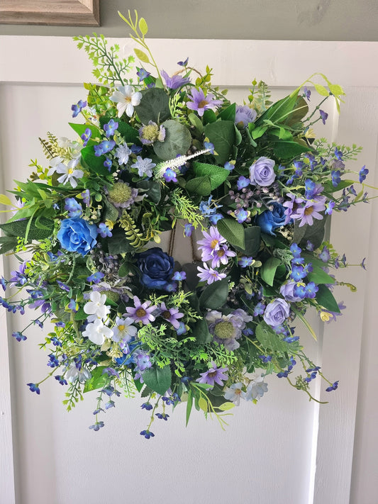 Blues Spring/Summer artificial flower wreath