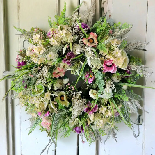 Spring/Summer wild artificial floral wreath