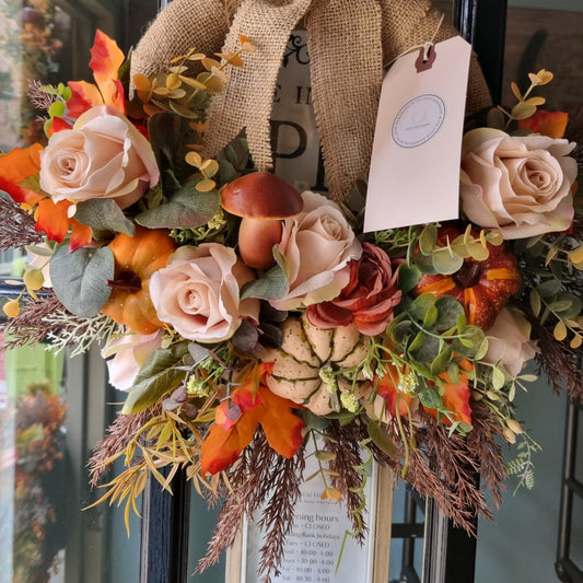 Small faux autumn wreath