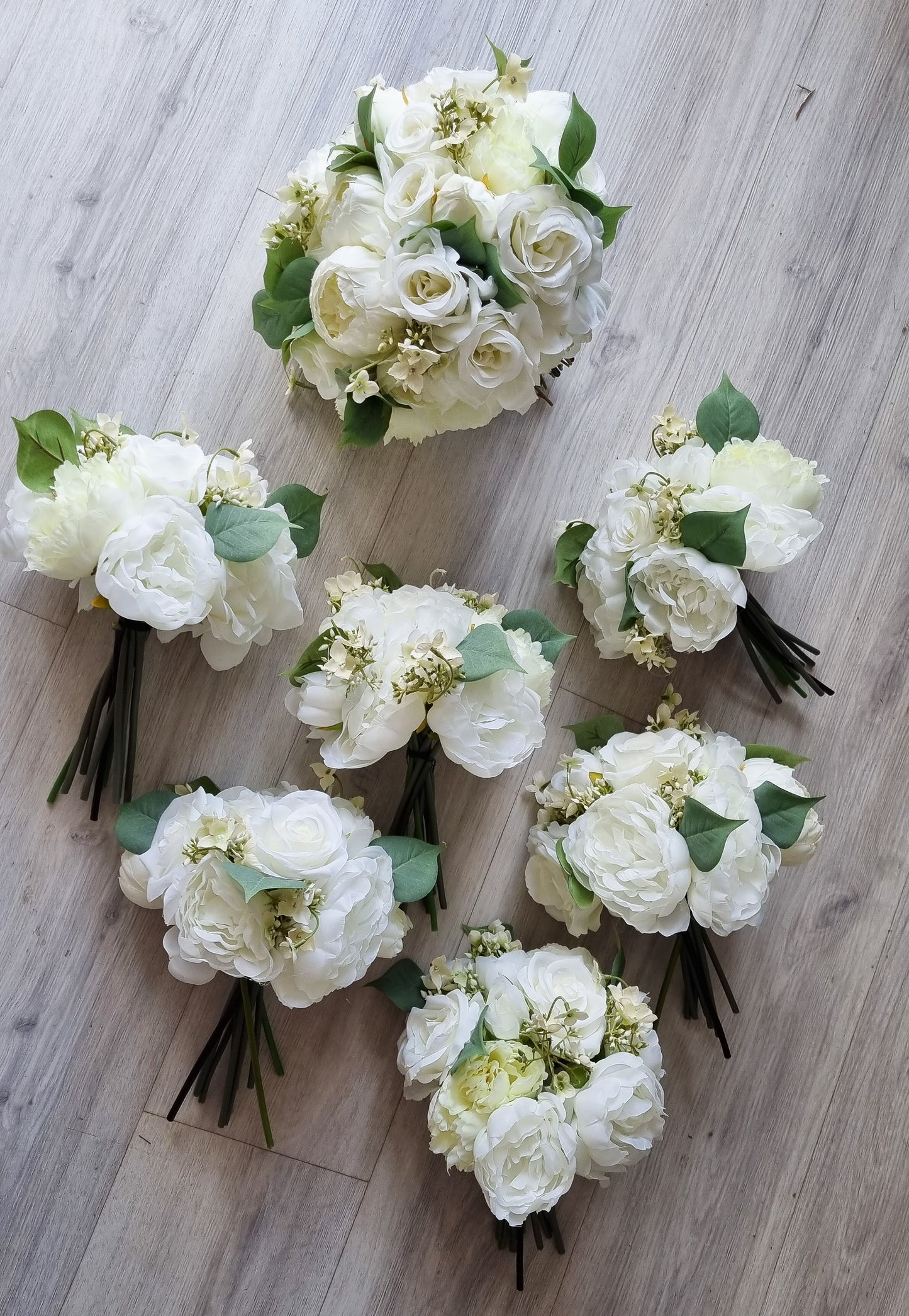 Ivory & Green artificial wedding bouquet