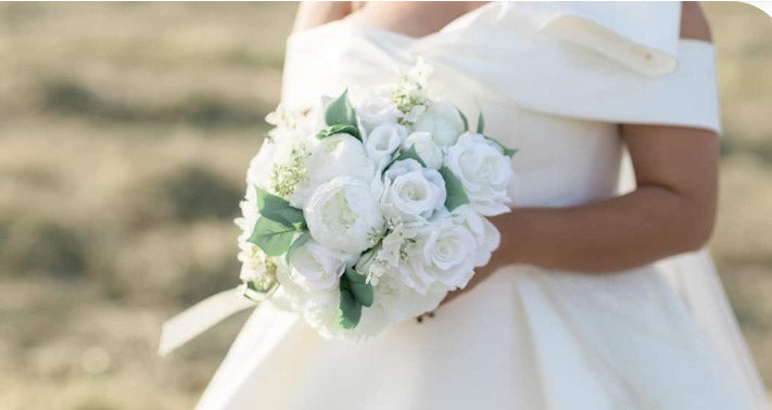 Ivory & Green artificial wedding bouquet