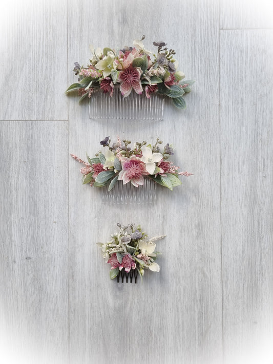 Small floral hair comb