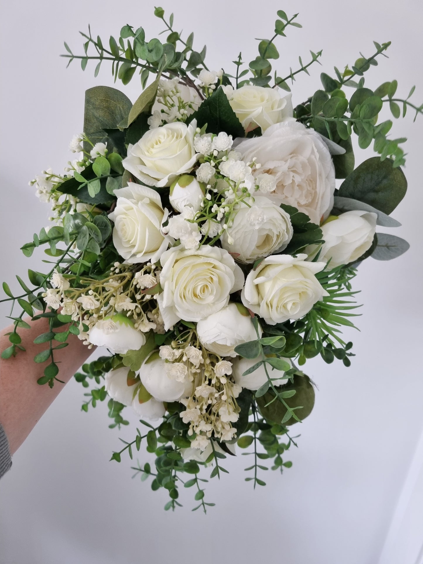 Ivory & Green artificial wedding bouquet