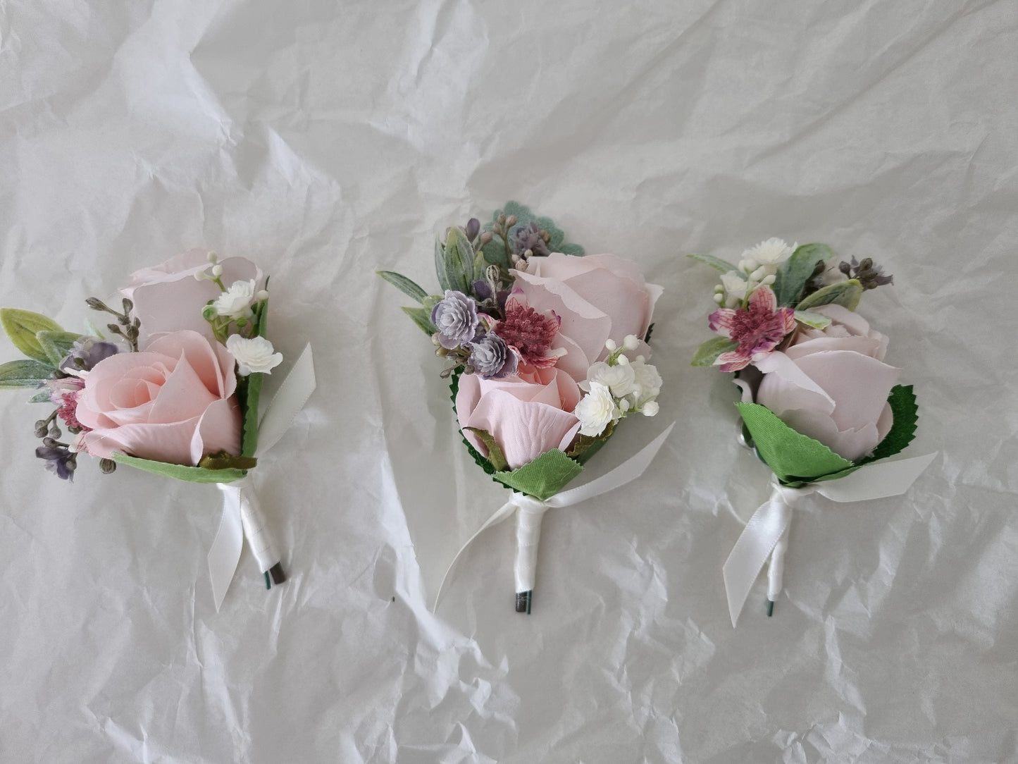 Blush pink  & Sage green artificial wedding bouquet