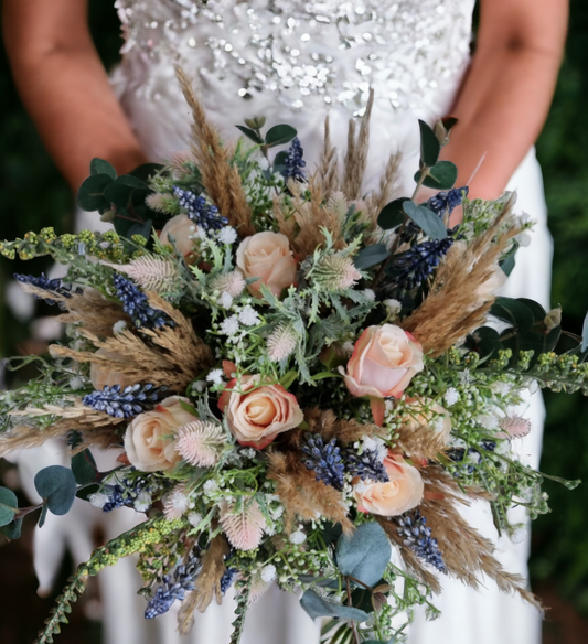 Boho artificial wedding bouquet