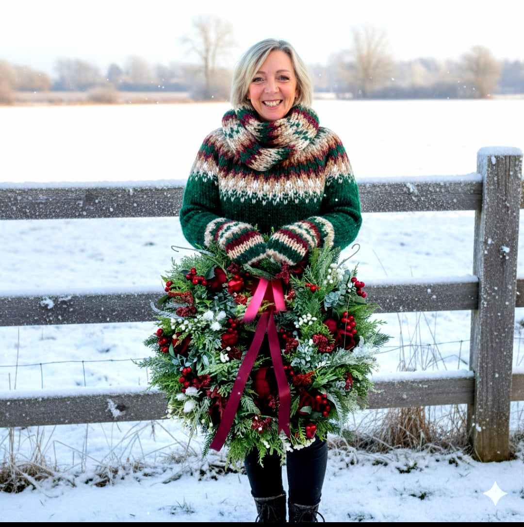 Reds & Greens artificial Christmas wreath