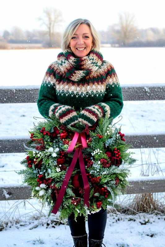 Reds & Greens artificial Christmas wreath