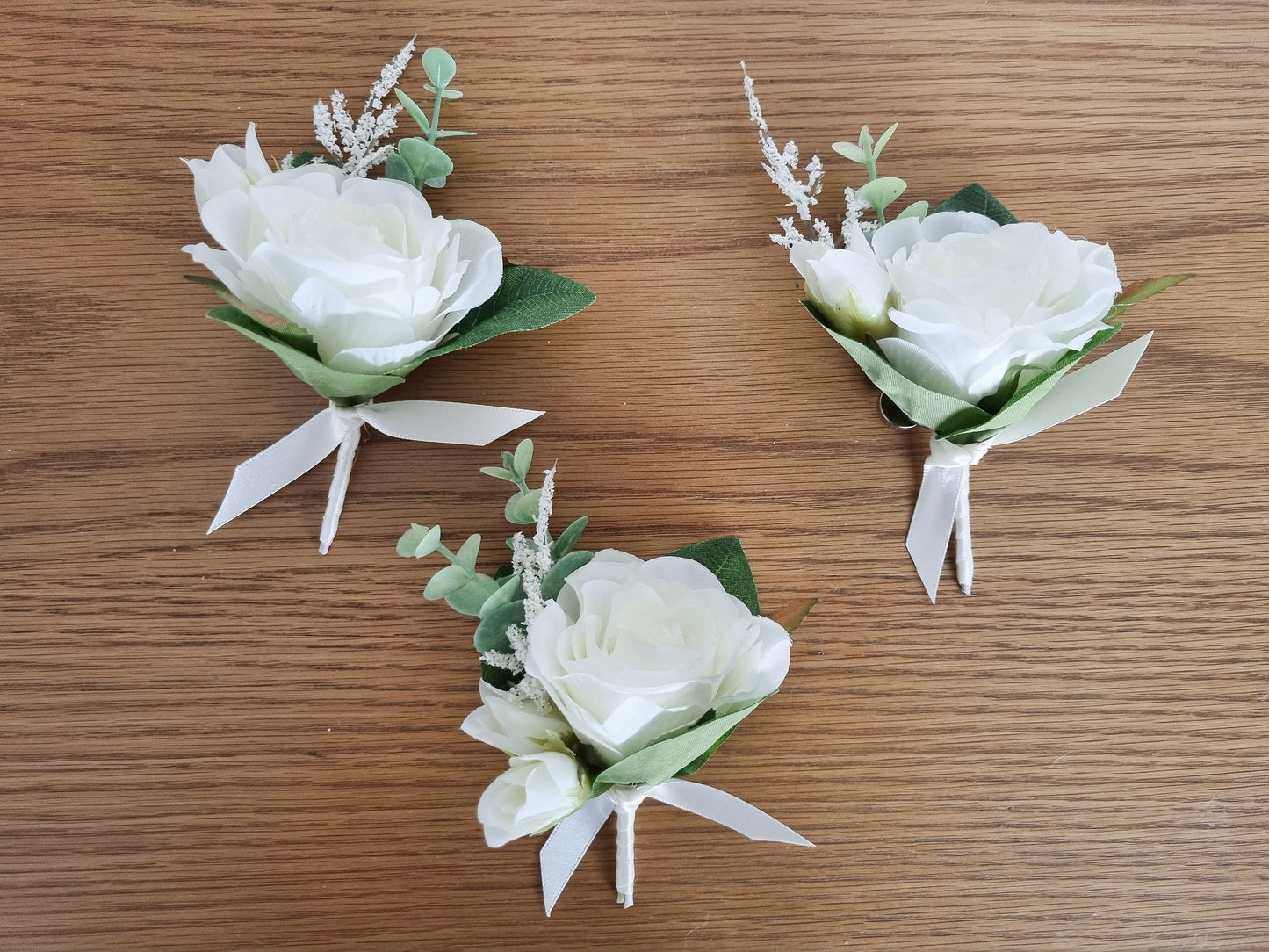 Ivory & Green Wedding Bouquet: Silk Bridal Flowers