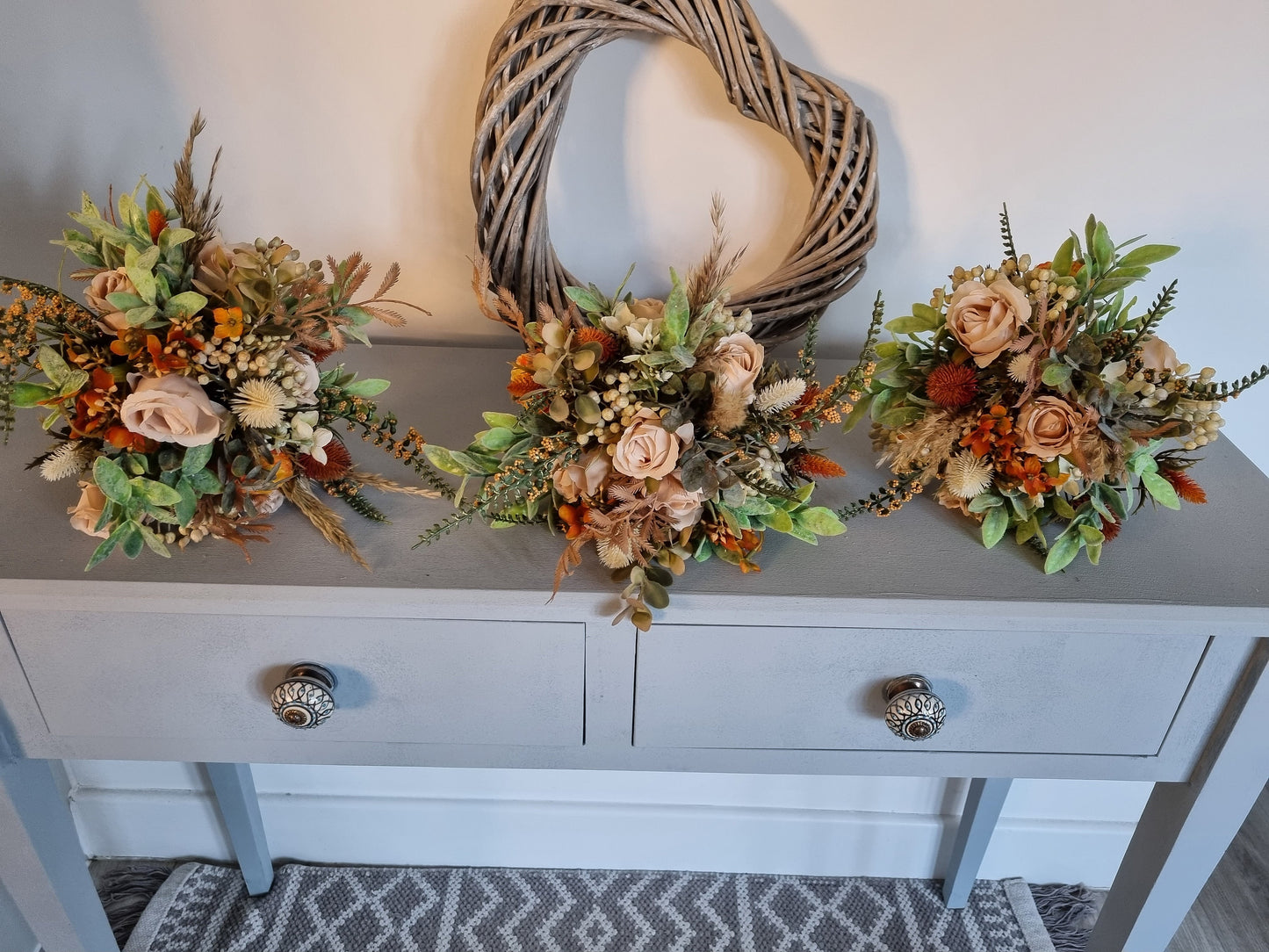 Autumn shades silk wedding flowers, bridal bouquet, artificial wedding flowers, bridal flowers