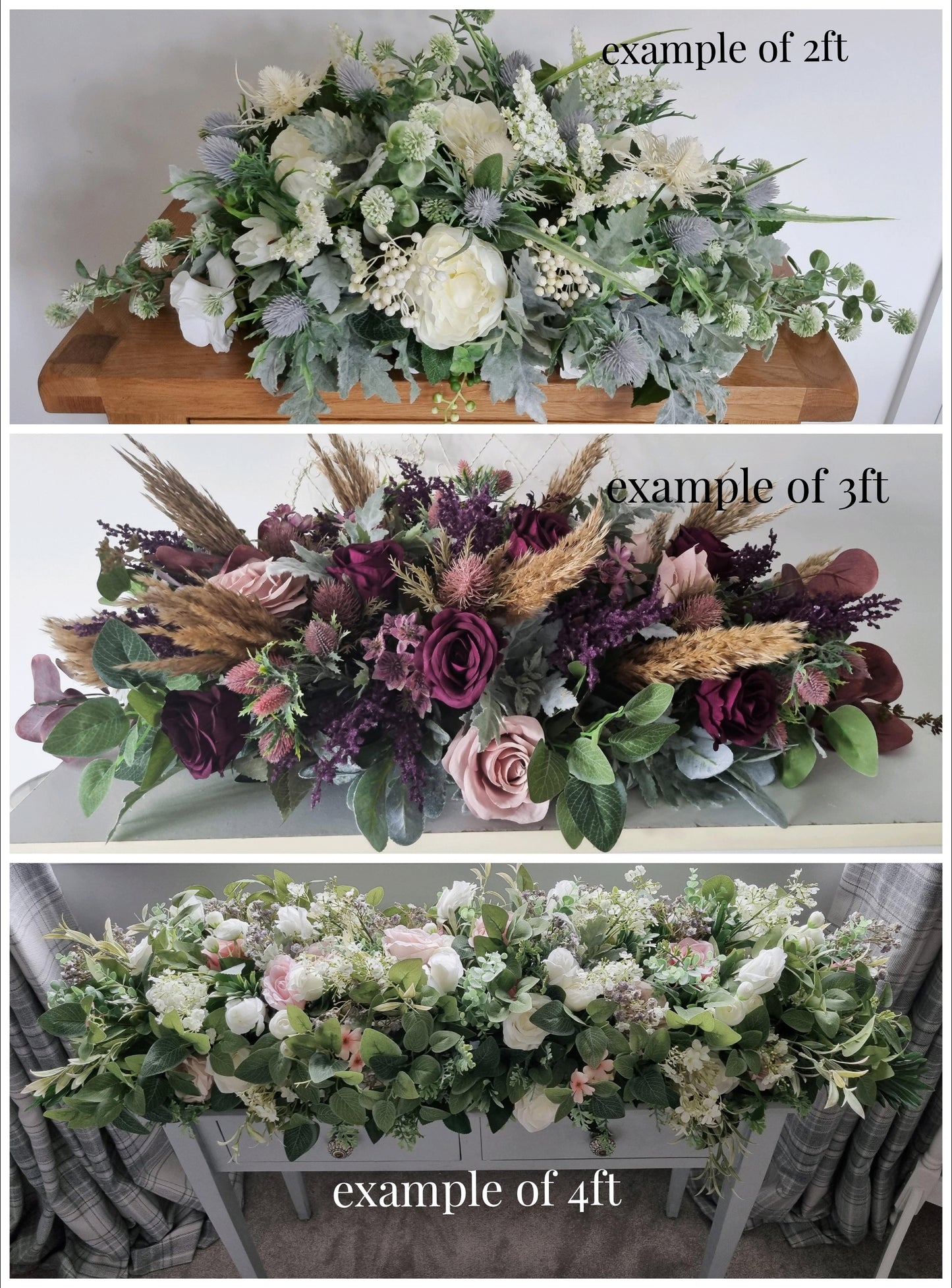 Aritificial wedding flowers centrepieces